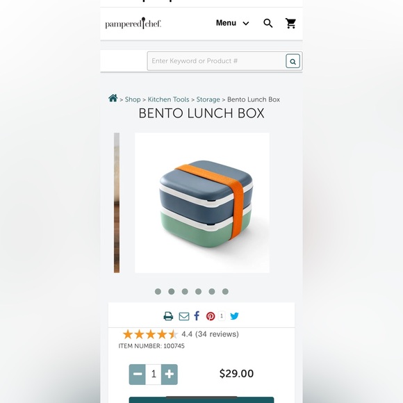 The Pampered Chef Bento lunch box and Food Storage Set - Green and Blue - Picture 5 of 5